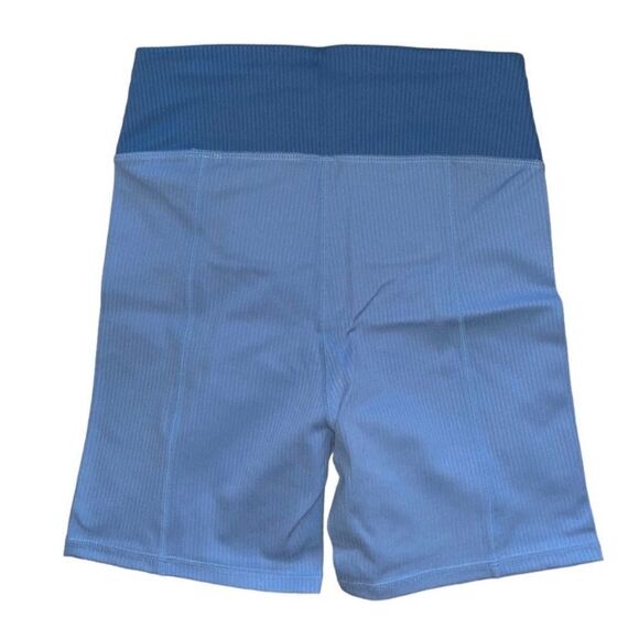 For Love & Lemons NWT size XXS Blue Dani Ribbed Biker Shorts - Picture 3 of 9